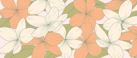 botanico fiori sfondo vettore. naturale elegante tropicale floreale design nel minimalista mano disegnato stile sfondo. design illustrazione per tessuto, Stampa, coperchio, striscione, decorazione, sfondo. vettore