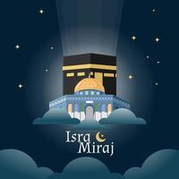 Isra Miraj santo notte di profeta islamico saluto carta vettore