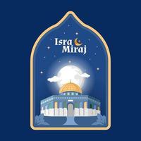 illustrazione di moschea Isra Miraj islamico celebrazione di il profeta Maometto vettore