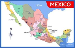 nazione carta geografica di Messico vettore