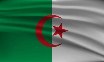 bandiera di Algeria, con un' ondulato effetto dovuto per il vento. vettore