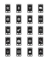 set di icone interfaccia smartphone vettore