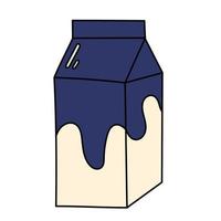 mano disegnato scatola di cartone di latte o succo vettore