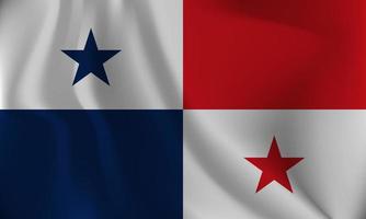 bandiera di Panama, con un' ondulato effetto dovuto per il vento. vettore