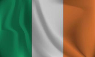 bandiera di Irlanda, con un' ondulato effetto dovuto per il vento. vettore
