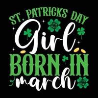 st. Patrick giorno ragazza Nato nel mach vettore