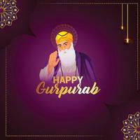 felice gurpurab holiday card design vettore