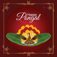 cartolina d'auguri pongal o concetto di design di banner vettore