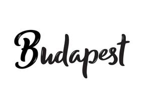 lettere di budapest. nome scritto a mano della capitale ungherese. vettore