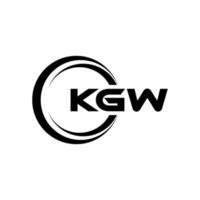 kgw lettera logo design nel illustrazione. vettore logo, calligrafia disegni per logo, manifesto, invito, eccetera.