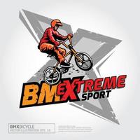 bxm estremo sport vettore logo modello. silhouette bmx ciclista logo illustrazione.