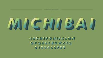 lime verde di base astratto pendenza testo effetto font. carino pastello stile alfabeto lettere vettore