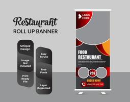 modello di progettazione banner roll up cibo moderno vettore