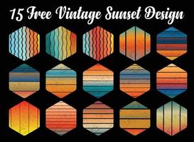 Vintage ▾ tramonto design vettore