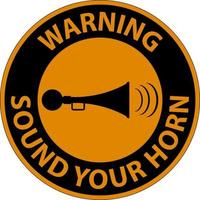 avvertimento suono il tuo corno simbolo cartello su bianca sfondo vettore