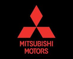 mitsubishi marca logo auto simbolo con nome rosso design Giappone automobile vettore illustrazione con nero sfondo