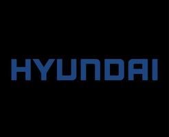 Hyundai marca logo auto simbolo nome blu design Sud coreano automobile vettore illustrazione con nero sfondo