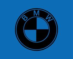 BMW marca logo auto simbolo nero design Germania automobile vettore illustrazione con blu sfondo