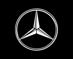 mercedes benz marca logo simbolo bianca design Tedesco auto automobile vettore illustrazione con nero sfondo