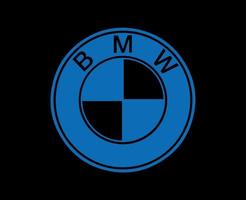 BMW marca logo simbolo blu design Germania automobile vettore illustrazione con nero sfondo