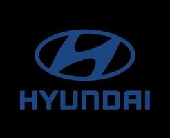 Hyundai logo marca simbolo con nome nero design Sud coreano auto automobile vettore illustrazione con blu sfondo