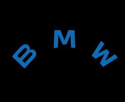 BMW marca logo auto simbolo nome blu design Germania automobile vettore illustrazione con nero sfondo