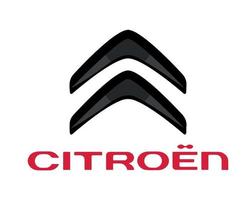 citroen marca logo auto simbolo con nome design francese automobile vettore illustrazione nero e rosso