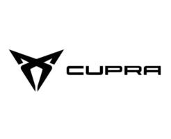 cupra marca logo auto simbolo con nome nero design spagnolo automobile vettore illustrazione