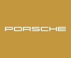 porsche logo marca auto simbolo nome bianca design Tedesco automobile vettore illustrazione con oro sfondo