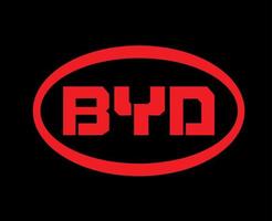 byd marca logo simbolo rosso design Cina automobile auto eco vettore illustrazione con nero sfondo