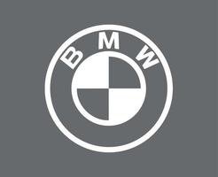 BMW marca logo simbolo bianca design Germania auto automobile vettore illustrazione con grigio sfondo