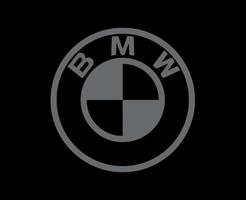 BMW marca logo simbolo grigio design Germania auto automobile vettore illustrazione con nero sfondo
