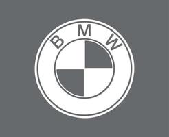 BMW marca logo auto simbolo bianca design Germania automobile vettore illustrazione con grigio sfondo