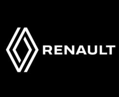 renault simbolo marca auto logo bianca design francese automobile vettore illustrazione con nero sfondo