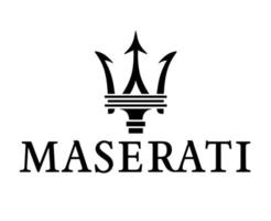 maserati marca logo auto simbolo con nome nero design italiano automobile vettore illustrazione