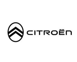 citroen marca nuovo logo auto simbolo con nome nero design francese automobile vettore illustrazione