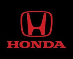 honda logo marca simbolo con nome rosso design Giappone auto automobile vettore illustrazione con nero sfondo