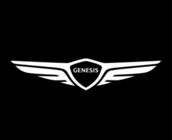 genesi marca logo auto simbolo bianca design Sud coreano automobile vettore illustrazione con nero sfondo