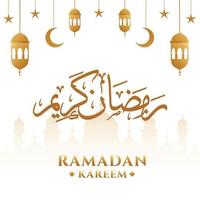 modello di sfondo saluto di ramadan kareem vettore