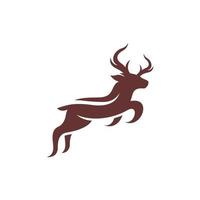 salto cervo silhouette creativo logo design vettore