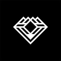 montagna diamante geometrico creativo logo vettore