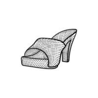 pantofole donna linea illustrazione creativo design vettore