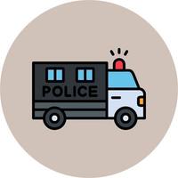 polizia furgone vettore icona