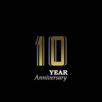 anno anniversario logo vettoriale modello design illustrazione oro e nero