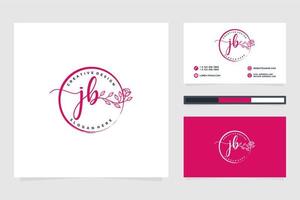 iniziale jb femminile logo collezioni e attività commerciale carta templat premio vettore
