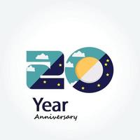 anno anniversario logo vettoriale modello design illustrazione blu e bianco