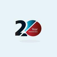 20 anni di anniversario logo design modello vettoriale
