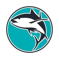 vettore illustrazione di tonno pesce logo design modello con cerchio forma per pesca club logo