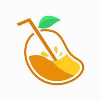 illustrazione vettore di fresco Mango succo desain logo modello