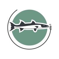 illustrazione vettore di Barracuda pesce per modello logo design ristorante o pesca club